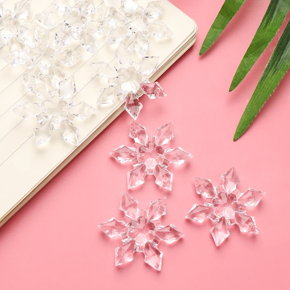 Merry Christmas Snowflake Shape Clear Crystal Acrylic Rhinestone DIY Gifts Xmas Hanging Pendant Decor Craft Scrapbooking Decor