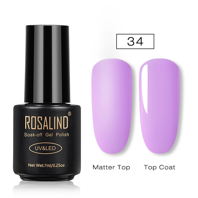 Morning glory 34 ROSALIND матовый набор гель-лаков для ногтей маникюрный Гибридный лак полуперманентный дизайн ногтей матовый топ расширение чистый базовый верхний слой наклейка - Цвет: Morning glory 34