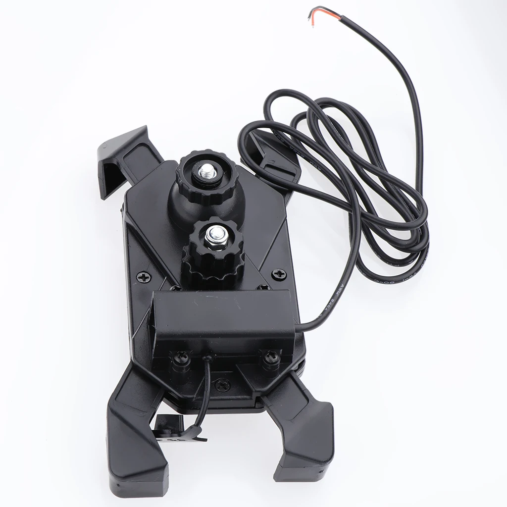 Bicycle Motorcycle Phone Mount Holder,  Bike Cell Phone Grip Stand Holder Shockproof with USB Interface