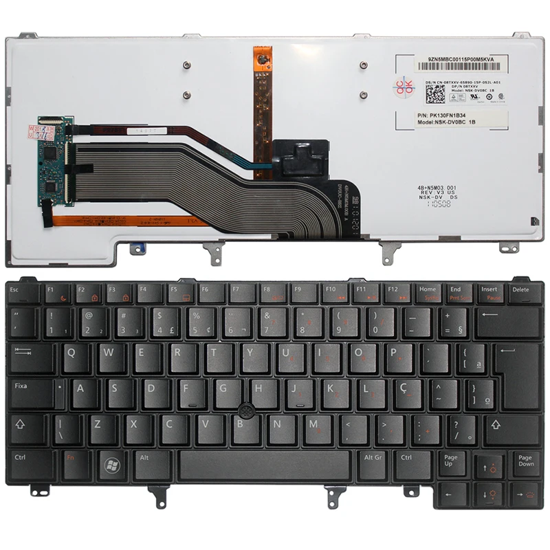 Бразильская Клавиатура для ноутбука DELL Latitude E6420 E6320 E6430 E5420 E5430 E6430s черная с