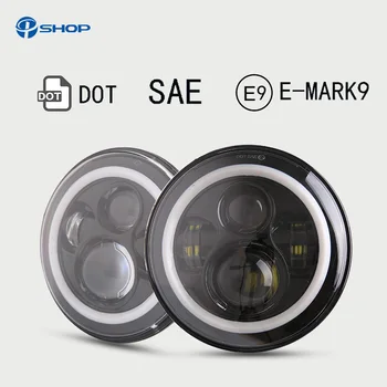 

High quality 7 Inch Round Led Headlight Halo Angle Eyes led headlamp for Jeep Wrangler Unlimited JK LJ TJ