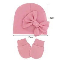 Baby Girl Hat Gloves Set Cotton Newborn Beanie for Girls Accessories Baby Cap Toddler Infant Bonnet Hats New Born Gift 2