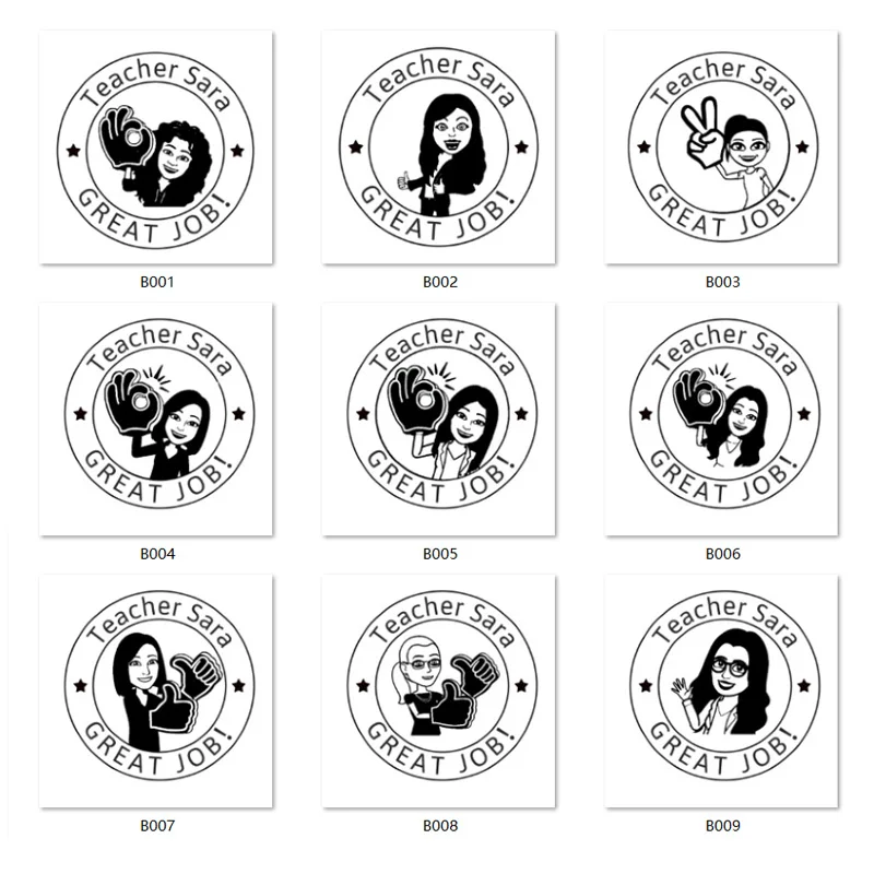 Alphabet Stamps Name Stamp Rubber Stamps Clear Stamps Silicone Stamps ABC Teacher Stamp Seal personalized Spanish / French / Dutch / English Stamp 40mm