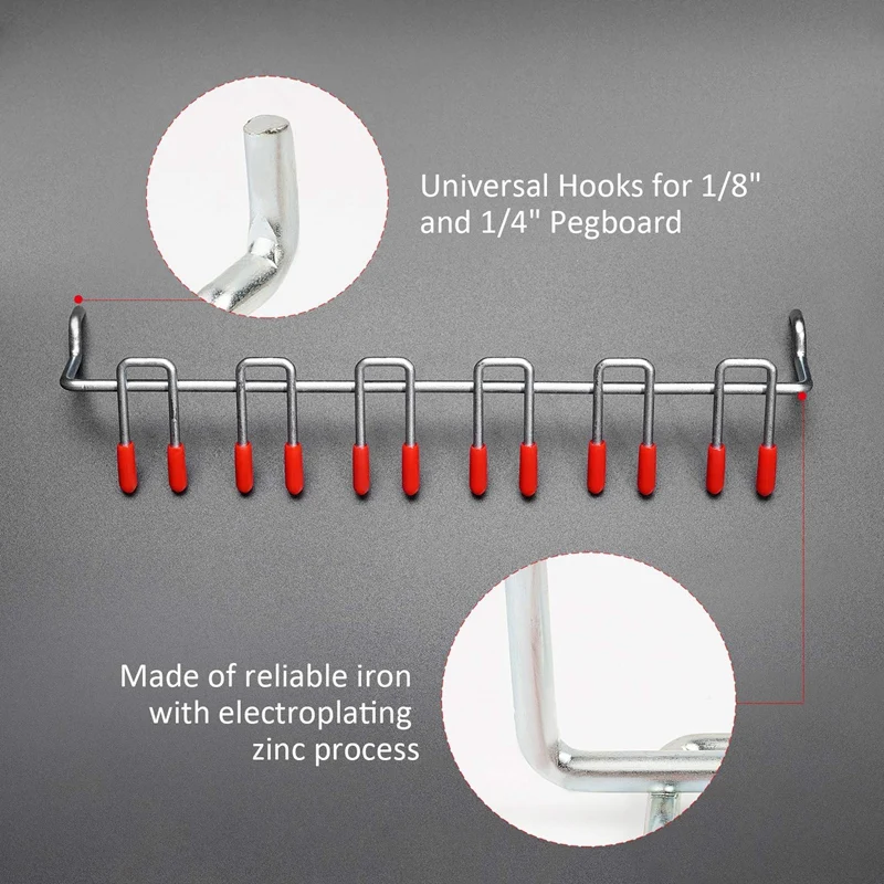 52 шт. крючков для Pegboard, набор крючков для хранения дома, система, набор вешалок для инструментов, для гаража, кухни, мастерской, органайзер, утилита, хо