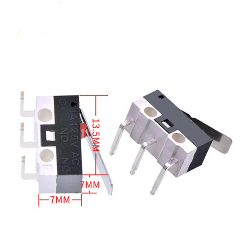 10 PCS Small Limit Microswitch Car Switch Scroll Wheel Microswitch Curved Foot Arc Handle Mouse Switch