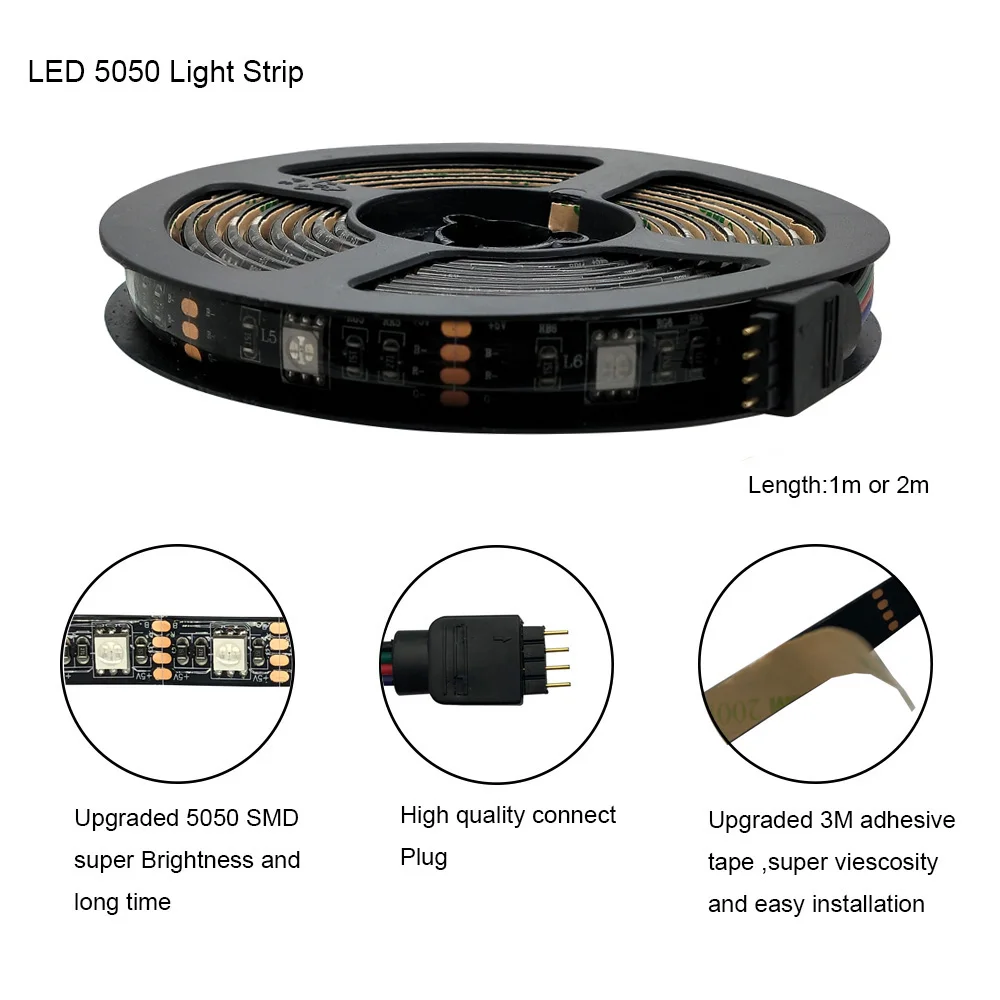 KeShu Bluetooth USB СВЕТОДИОДНАЯ лента SMD 5050 DC5V гибкий светодиодный светильник 1 м 2 HDTV
