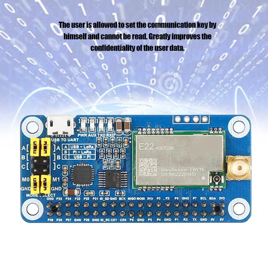 Плата расширения SX1268 для LoRa 433MHz Air Wakeup Беспроводная конфигурация Плата расширения для Raspberry Pi