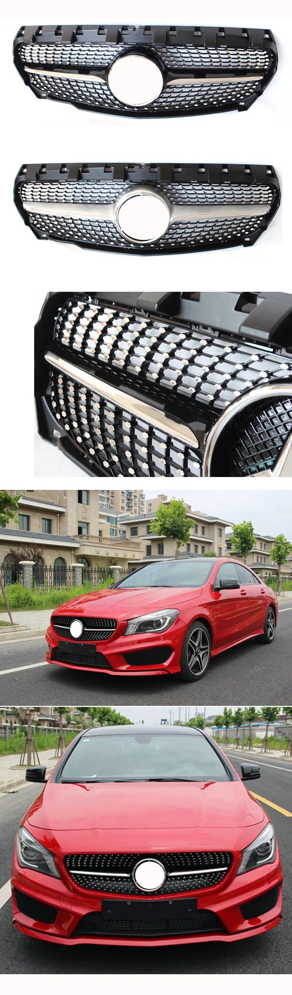 Передняя решетка гоночные грили для Mercedes CLA класс W117 C117 CLA200 220 CLA260 300 ABS Материал
