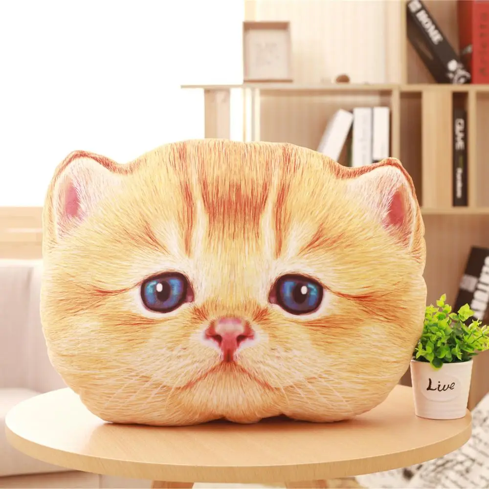 Simanfei Cat Pillow Plush Toys Dolls Stuffed Animals Kids Gift Travel Throw Pillow For Chairs Car Decorative Cushion Dakimakura - Цвет: Yellow ear