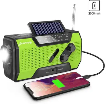 

FM Radio Multifunctional Flashlight Torches Solar Hand Crank Power Mini Radio Table Lamp Alarm Power Bank for Outdoor Camping