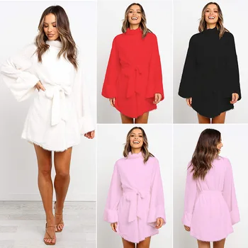 

clothing OWLPRINCESS 2020 Autumn Solid Color Jersey Dress Long-Sleeved Dress