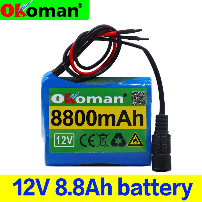 Оригинальная защитная пластина 12v аккумулятор 12V 8800mAh 18650 литий ионный DC12.6V Супер