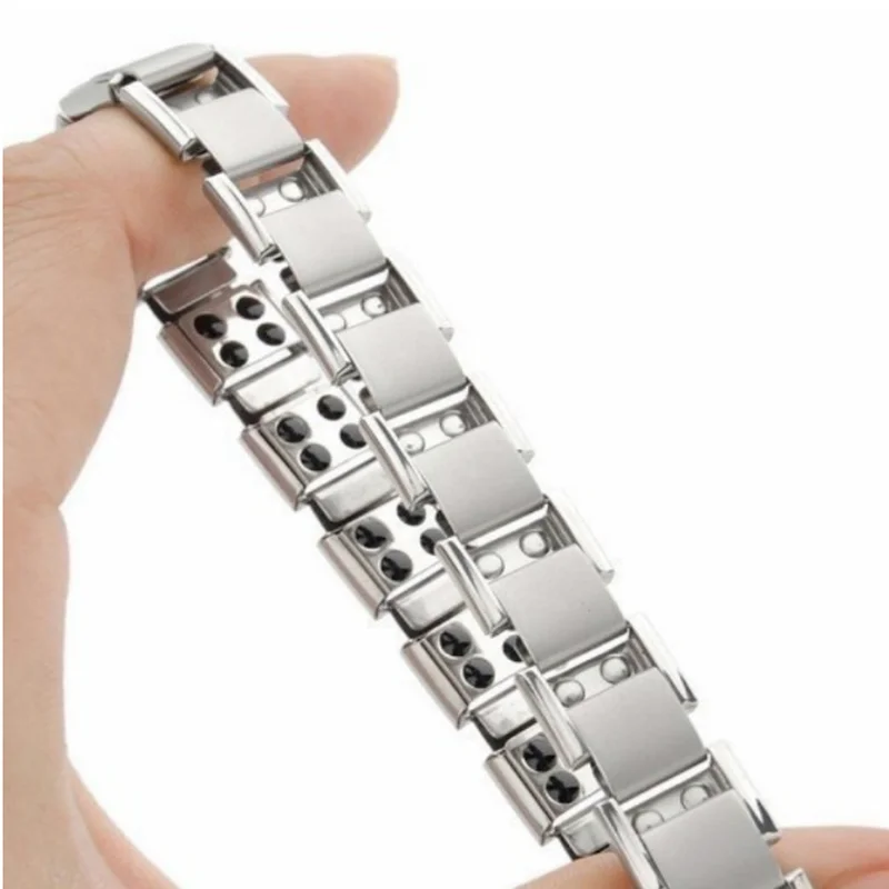 Charm Bracelet Stainless Steel Health Energy Germanium Bracelet Chain Wrist Chain For Men Women Jewelry Gift
