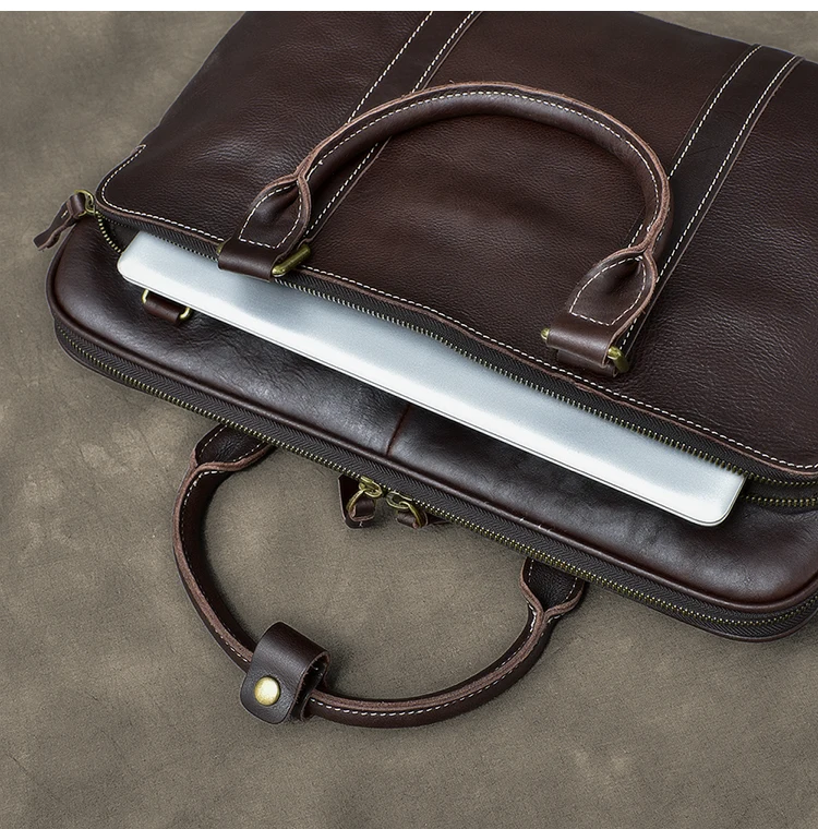 Винтажная мужская сумка 15,6 дюймов портфель для ноутбука Мужская сумка через плечо из натуральной кожи сумка для компьютера сумки для