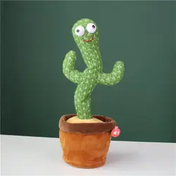 Peluche de cactus parlante para niños, juguete electrónico de felpa con canciones, en maceta, Educación Temprana