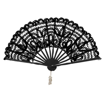 

Vintage Lady Handmade Lace Hand Fan Bridal Wedding Party Decoration, Black