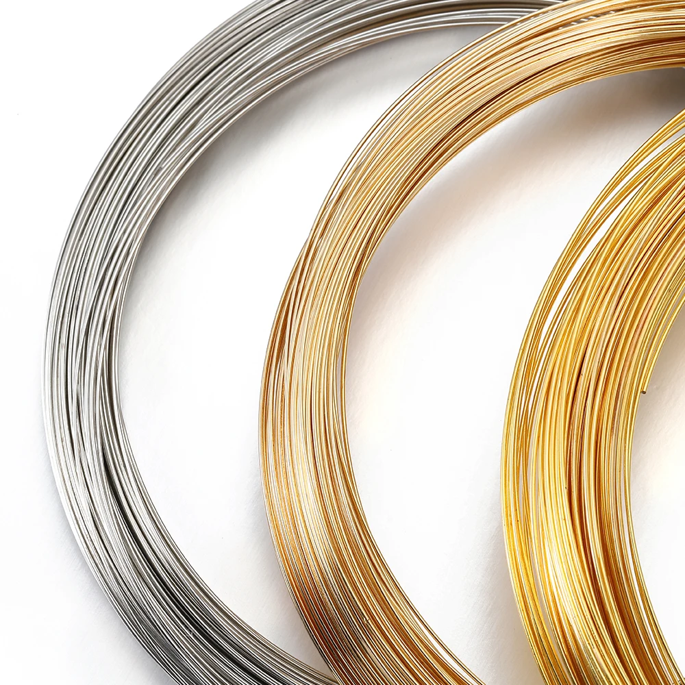 Gold Steel Memory Wire for Jewelry Making - 100 Loops Bracelet and Necklace Set