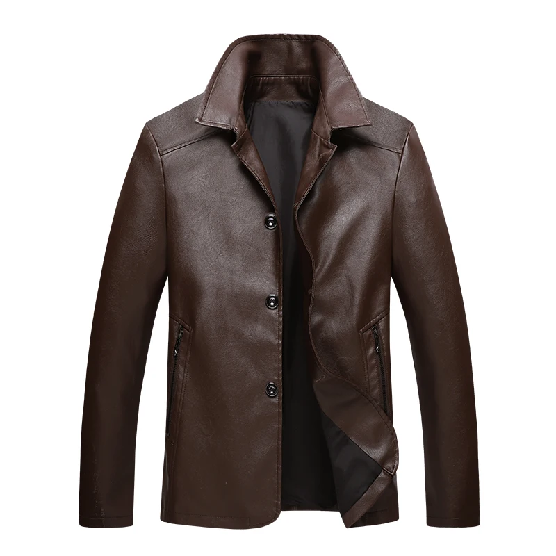 genuine leather motorcycle jackets 2021 Mens Fashion Leather Jacket Slim Fit Stand Collar PU Jacket Male Anti-wind Motorcycle Lapel Diagonal Jackets Men Size M-5XL men's genuine leather coats & jackets Casual Faux Leather