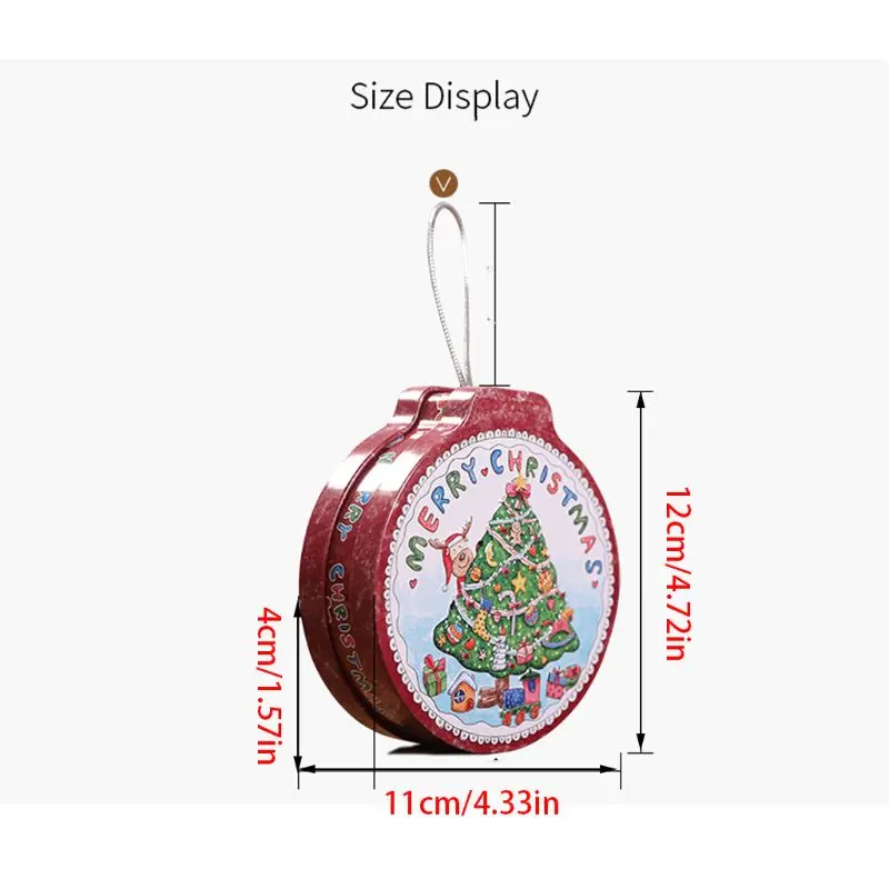2 шт./компл. Рождественская круглая свеча бисквит коробка для хранения печенья Висячие дерево Олово Чай Монета Чехол