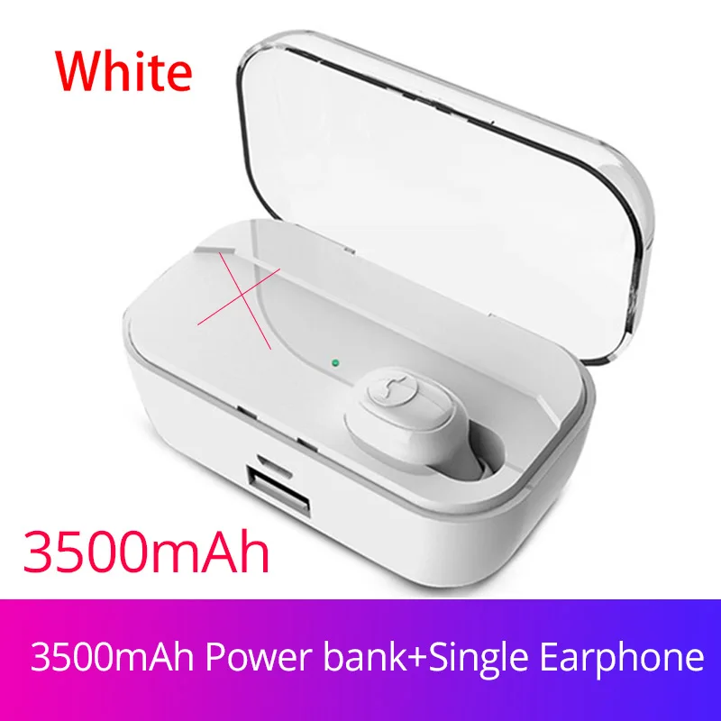 H TWS G6S мини беспроводные Bluetooth наушники гарнитуры 3500 мАч IPX7 водонепроницаемый микрофон спортивные наушники для IOS/Android samsung всех телефонов - Цвет: H