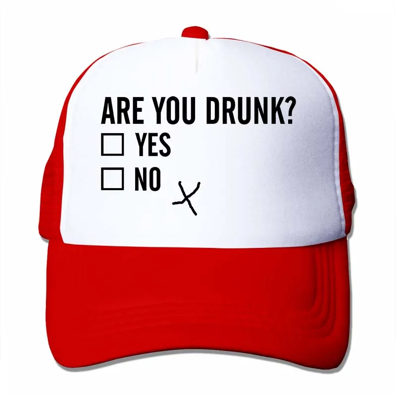 Are you drunk бейсбольная кепка для мужчин и женщин, Кепка-Дальнобойщик, модная Регулируемая Кепка - Цвет: 4-Red