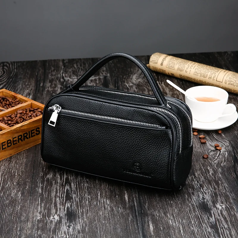 

2019 New Style Full-grain Leather Men's Bag Men Clutch Bag Large Capacity Men's Clutch Bag Korean-style Casual Wallet Genuine Le
