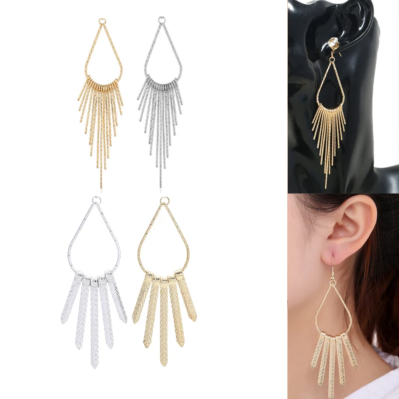 

Новинка 2020, 60 шт., крупные подвески из сплава с кисточками, кнопки из сплава для самостоятельного изготовления ювелирных изделий, сережек и ожерелий или аксессуаров для волос