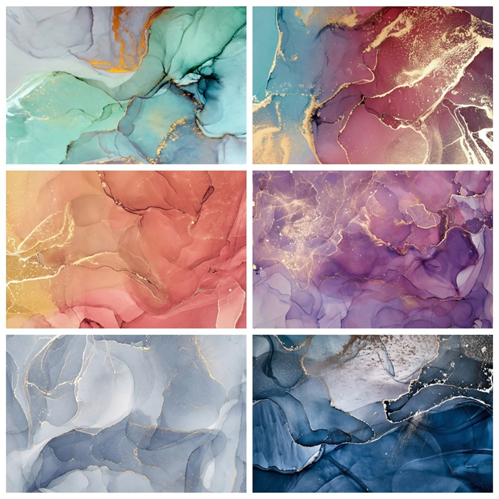 

Colored Marble Backdrop Pattern Texture Abstract Gradient Newborn Baby Shower Photography Background For Photo Studio Photophone