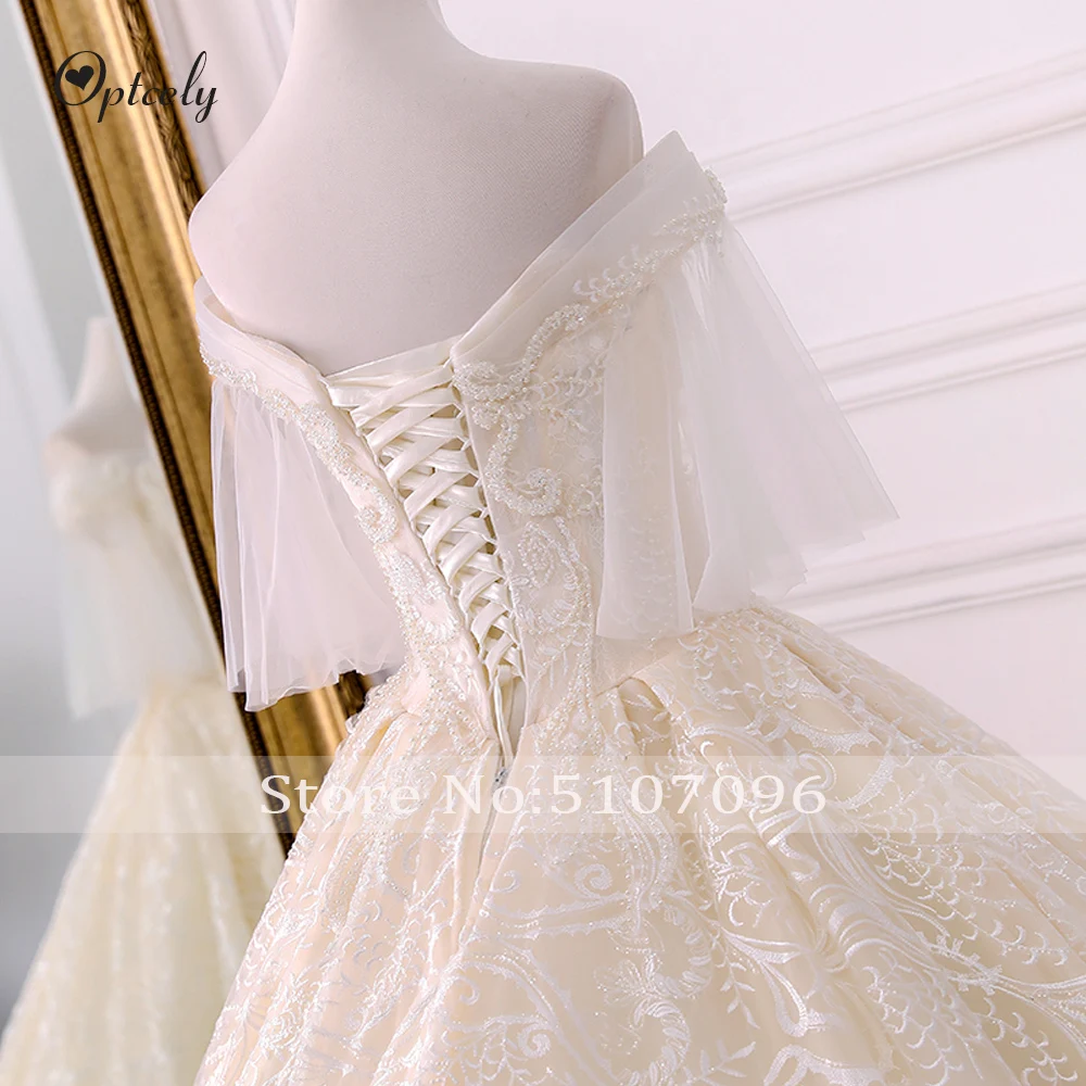 Optcely Vestido de Noiva винтажное платье трапециевидной формы с расклешенными рукавами и вырезом лодочкой, свадебное платье 2019, качественное платье