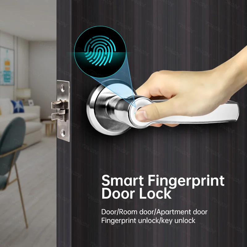 Towode Smart Home Fingerprint Door Lock Security Sensitive 	Biometric USB Anti-Theft Key Unlock With Home Office Bedroom Hotels