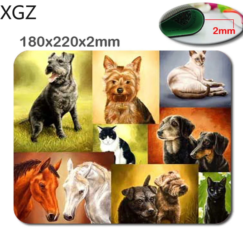 XGZ 동물 고양이 골든 리트리버 강아지 Mousepad, 직사각형 마우스 패드 220*180*2mm 사무용품 및