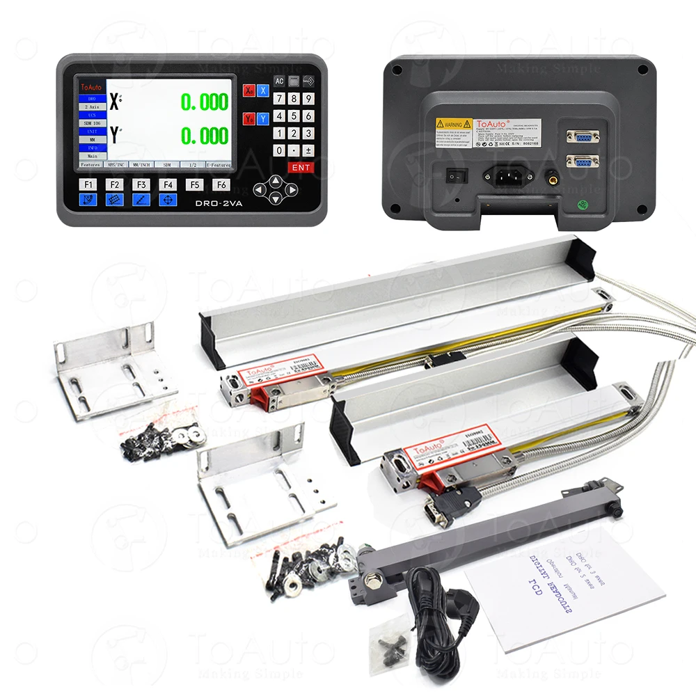 2 Axis 1μm / 5μm LCD Display Digital Readout DRO / Linear Scale mm/inch Mode for Millers Lathes Boring machines Encoder Sensor