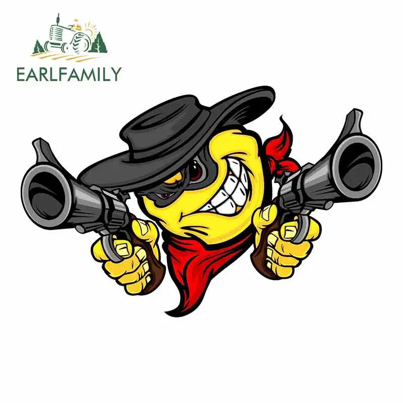 

EARLFAMILY 13cm x 10.1cm for Smiling Bandit Cartoon Car Stickers Vinyl JDM Bumper Trunk Truck Graphics Windshield Bumper Windows