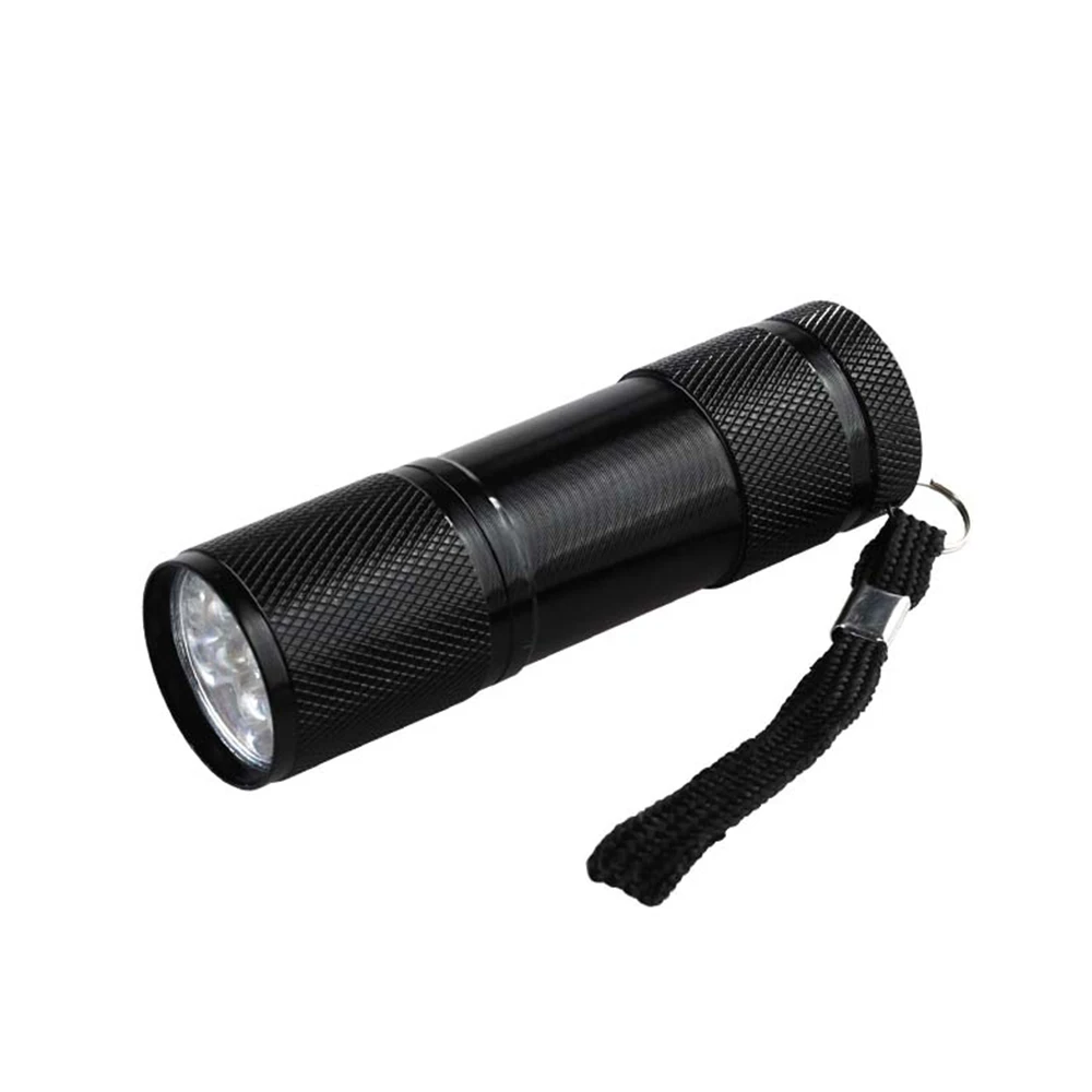 Ультрафиолетовый 21/9LED 395nm фонарик мини Blacklight алюминиевый фонарь 3AAA лампа для наружного освещения охота рыбалка кемпинг лампа - Испускаемый цвет: 9LED