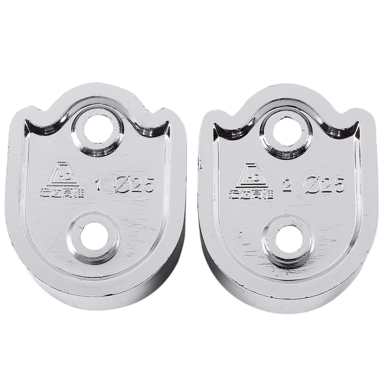 

25mm Dia Clothes Closet Rod Flange Holder Bracket Silver Tone 2 Pairs