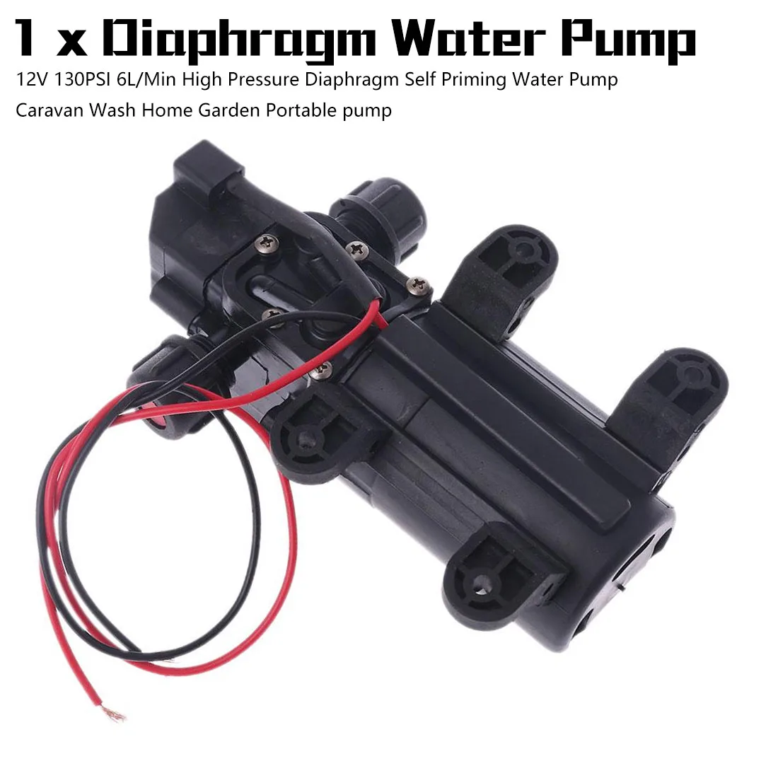 

DC 12V 130PSI 6L/Min High Pressure Diaphragm Self Priming Water Pump Caravan Wash Home Garden Portable Pump