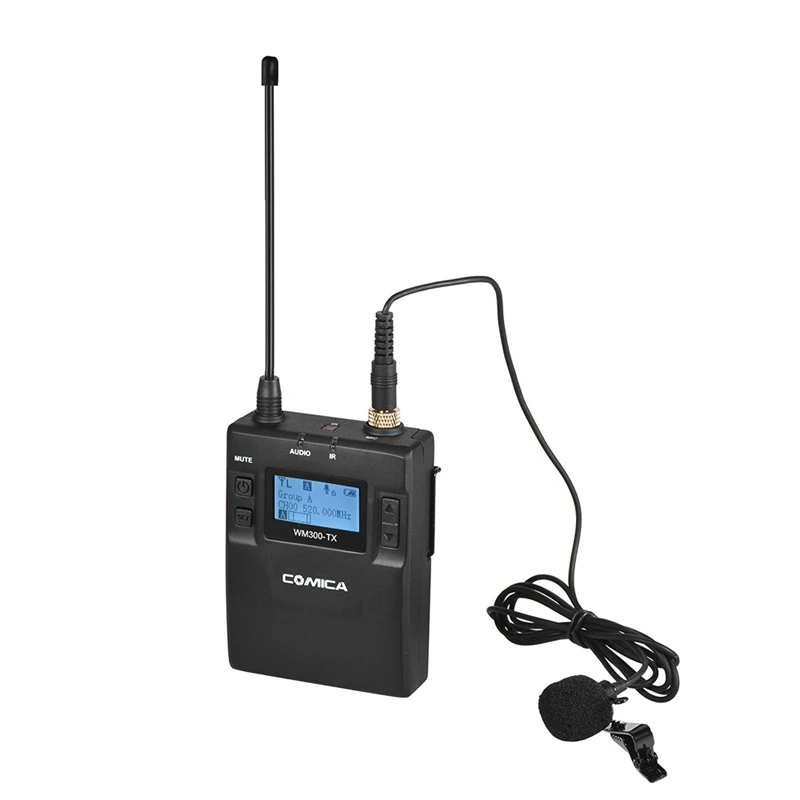 ABKT-Comica Cvm-Wm300Tx Uhf 96 канальный беспроводной металлический передатчик с микрофоном с петличный микрофон Встроенный литиевый Батарея 3,7 V 200