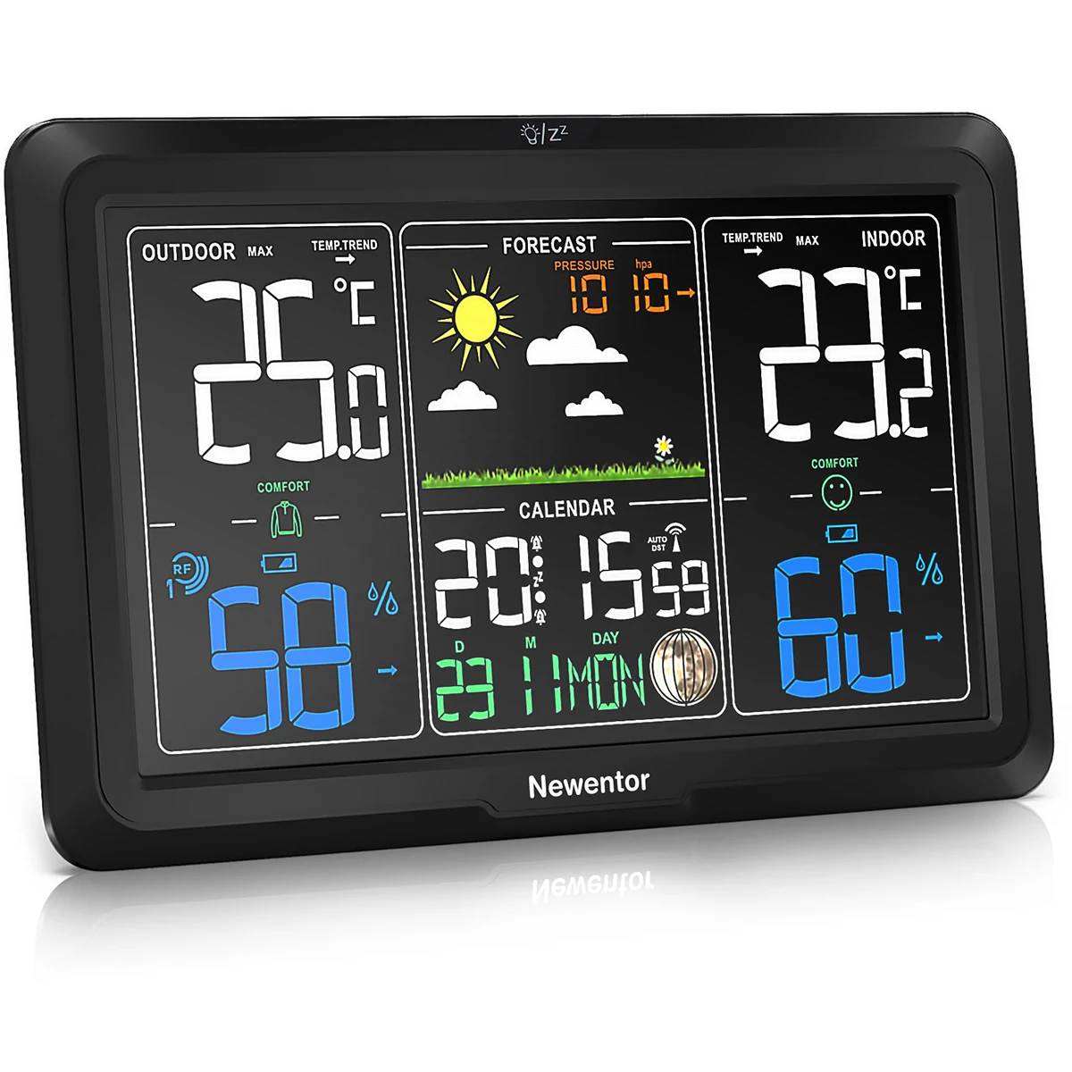 Newentor Q7 Weather Station Wireless Alarm Clock Adjustable Backlight