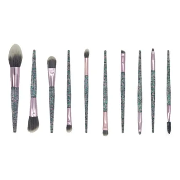 

New fashion colorful hybrid portable travel crystal makeup brush loose powder brush highlight brush blush set makeup tool brush