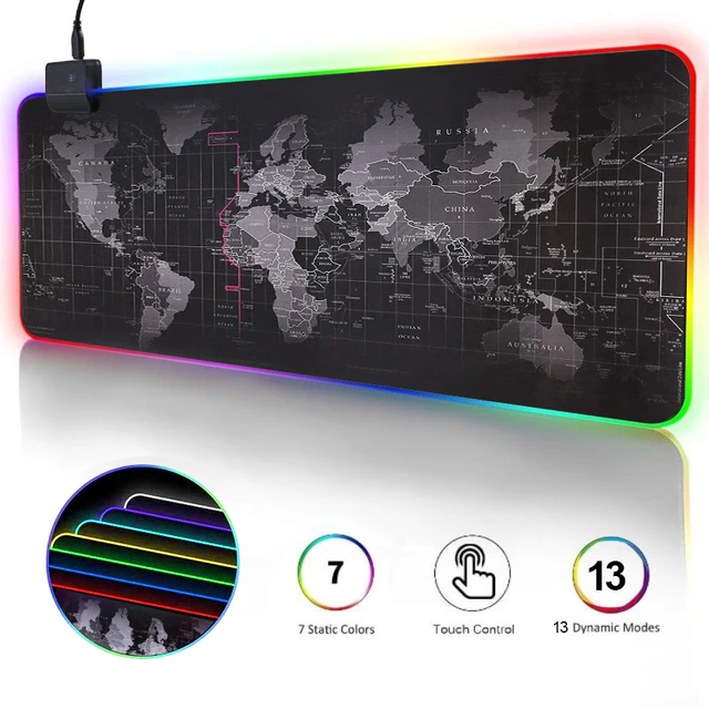 Grand tapis de souris de jeu lumineux avec rétro-éclairage LED RGB, violet  et ciel - AliExpress