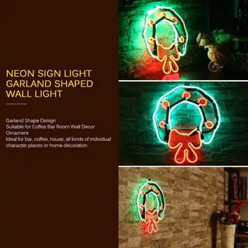 

UK/EU plug Christmas Decorative Neon Sign Light Garland Shaped Wall Lamp Coffee Bar Wedding Mural Crafts UK/EU Type