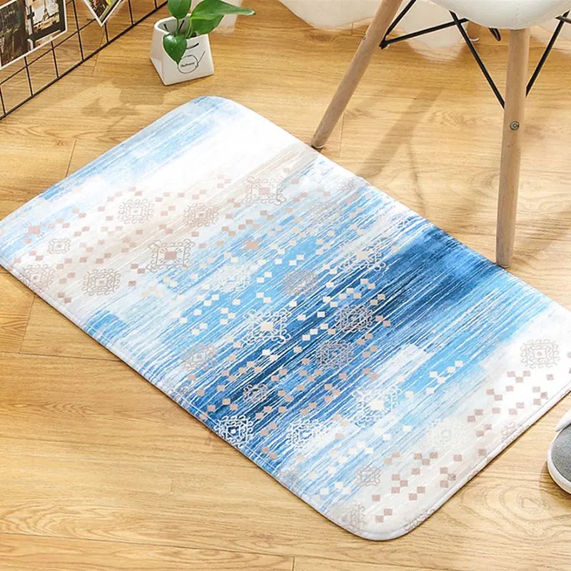 New Bath Mat Non-slip Rug Thick Flannel Simple Home Carpet Entrance Hall Bedroom Living Room Printed Mats Bathroom Absorbent | Дом и сад