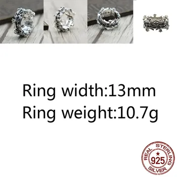 

A36 925 sterling silver ring jewelry retro personality cross around punk fashion style couple shape gift for friends 2020 new
