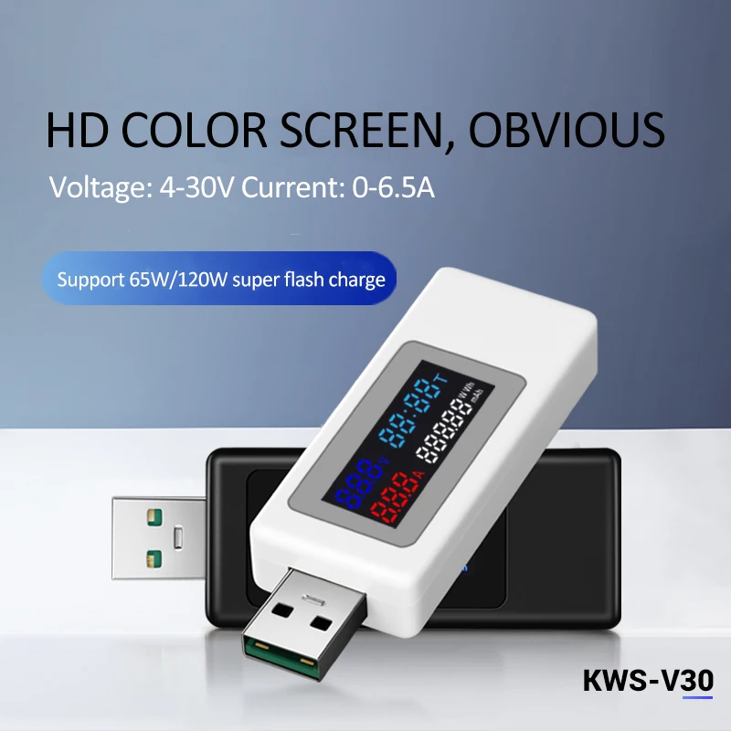 6 в 1 USB-тестер с IPS-дисплеем цифровое напряжение постоянного тока мощность таймер