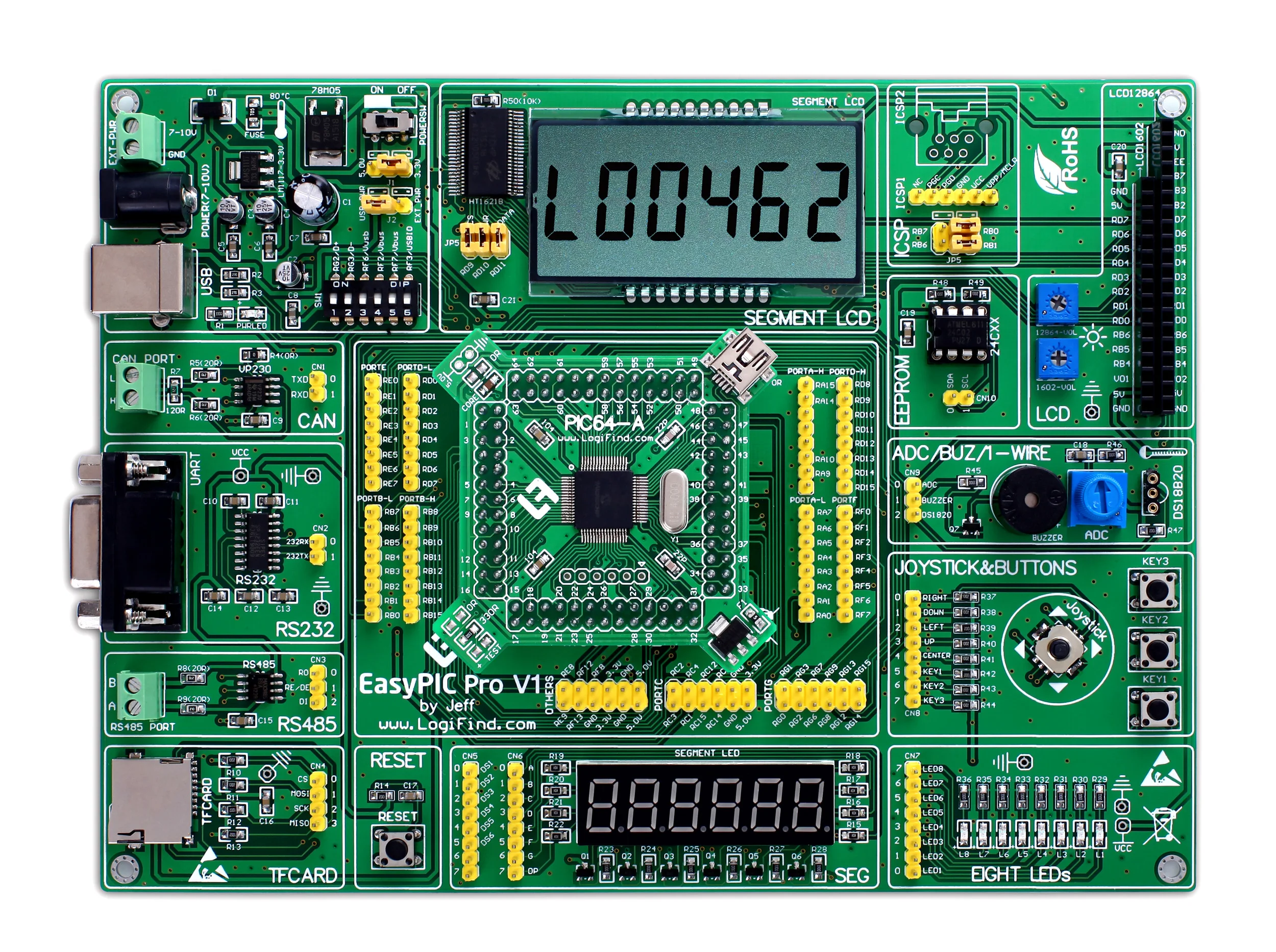 

EasyPIC Pro Learning Development Board DsPIC PIC32 PIC24 with DsPIC30F5015