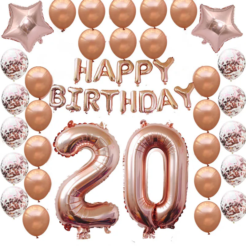 18th 30th DIY украшения для вечеринки в честь Дня рождения набор воздушных шаров 16th 20th