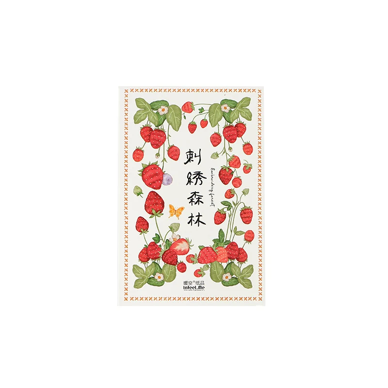 30 Sheets/Set Novelty Embroidery Forest Series Postcard Strawberry Mushroom Greeting Cards Birthday Gift Cards