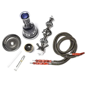 

Handmade Old School Style Egyptian Big Size Shisha Double Barrelled Hookah Narguile Hookah Set Kit Black