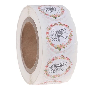 

500pcs/lot Flower Thank You Series Round Sticker DIY Gifts Package Labels