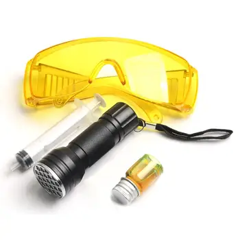 

Car Air Conditioning A C System Leak Test Detector Kit 21 LED UV Flashlight Protective Glasses Car Air Conditioning Repair Tool